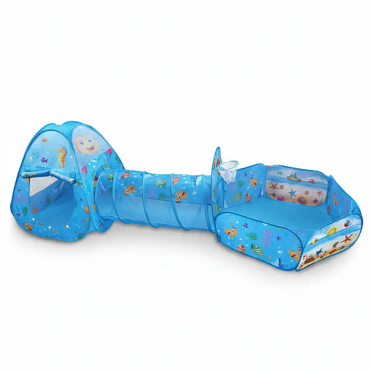 Conjunto 3em1 Tenda + Piscina de Bolinhas + Túnil - Estímulo Sensorial e Motor