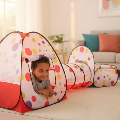 Conjunto 3em1 Tenda + Piscina de Bolinhas + Túnil - Estímulo Sensorial e Motor
