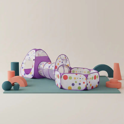 Conjunto 3em1 Tenda + Piscina de Bolinhas + Túnil - Estímulo Sensorial e Motor