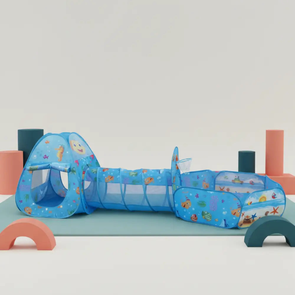 Conjunto 3em1 Tenda + Piscina de Bolinhas + Túnil - Estímulo Sensorial e Motor