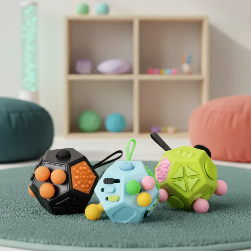 Cubo Fidget 12 Lados - Conforto Tátil