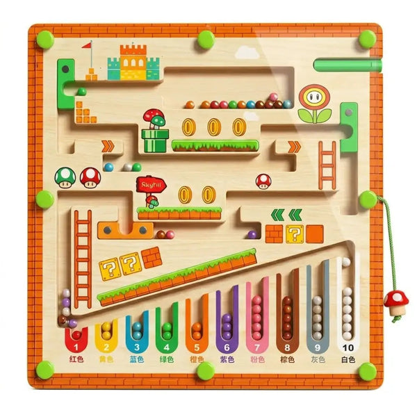 Labirinto Magnético Infantil - Estímulo Sensorial e Pensamento Lógico 3+ Anos