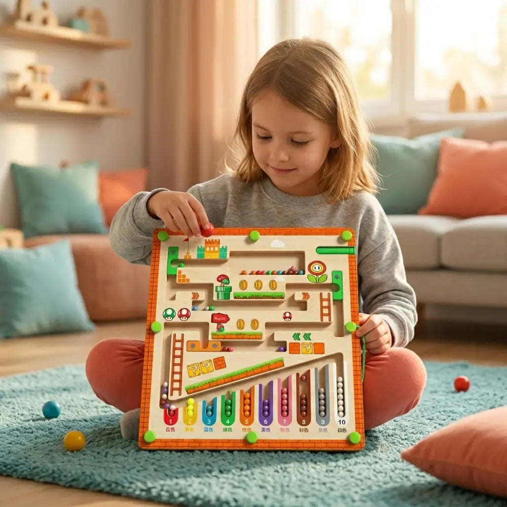 Labirinto Magnético Infantil - Estímulo Sensorial e Pensamento Lógico 3+ Anos