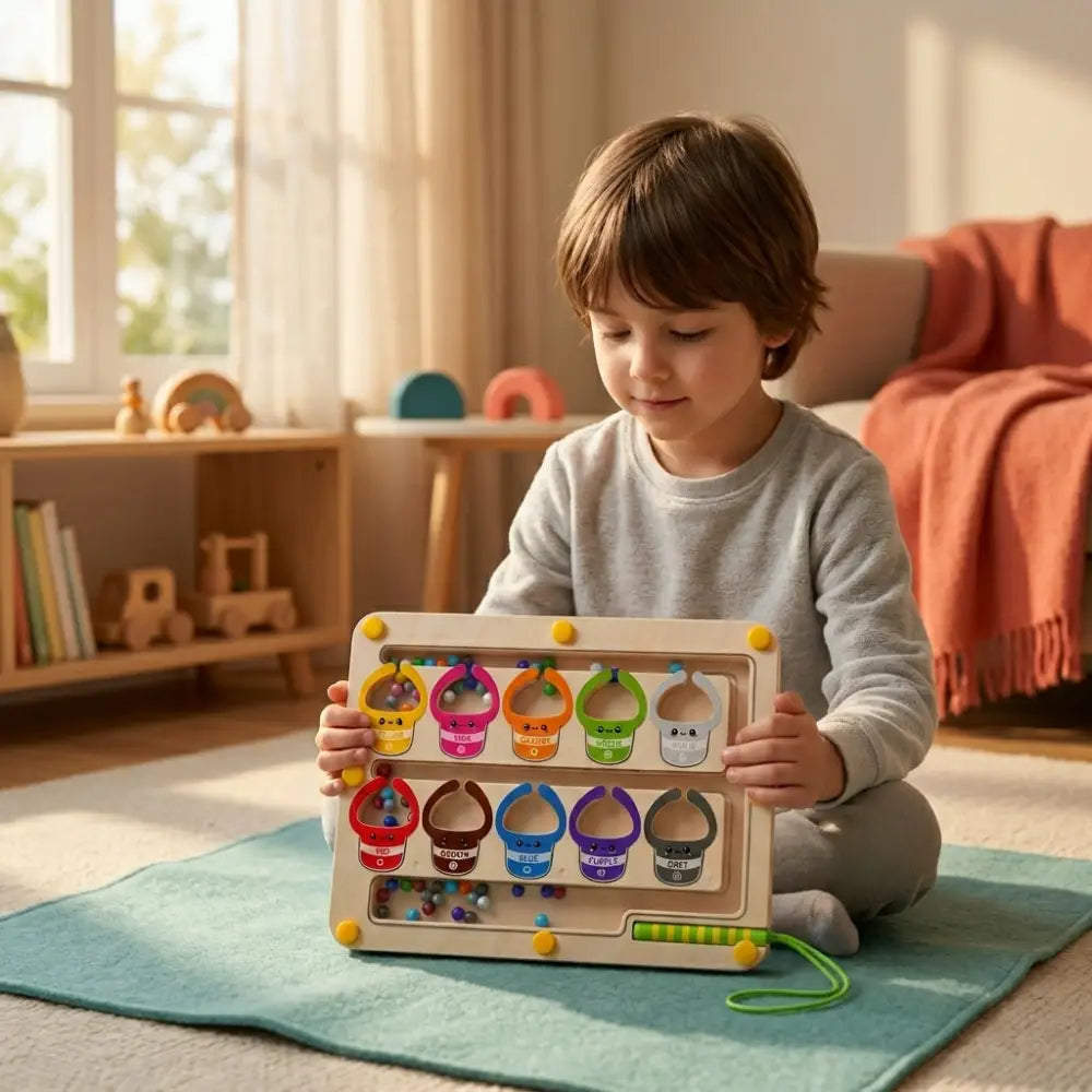 Labirinto Magnético Infantil - Estímulo Sensorial e Pensamento Lógico 3+ Anos
