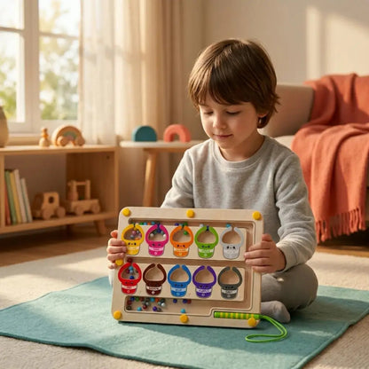 Labirinto Magnético Infantil - Estímulo Sensorial e Pensamento Lógico 3+ Anos