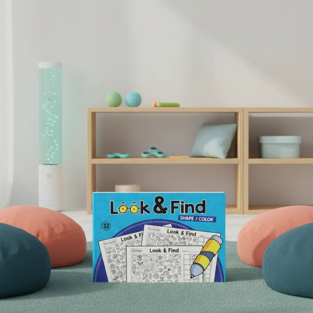 Livro de Atividades Procure e Pinte Bilíngue - 100+ Exercícios de Busca Visual - Encontre e Descubra - Materiais