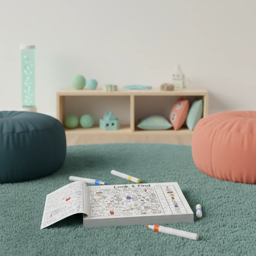 Livro de Atividades Procure e Pinte Bilíngue - 100+ Exercícios de Busca Visual - Encontre e Descubra - Materiais