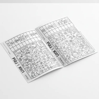 Livro de Atividades Procure e Pinte Bilíngue - 100+ Exercícios de Busca Visual - Encontre e Descubra - Materiais