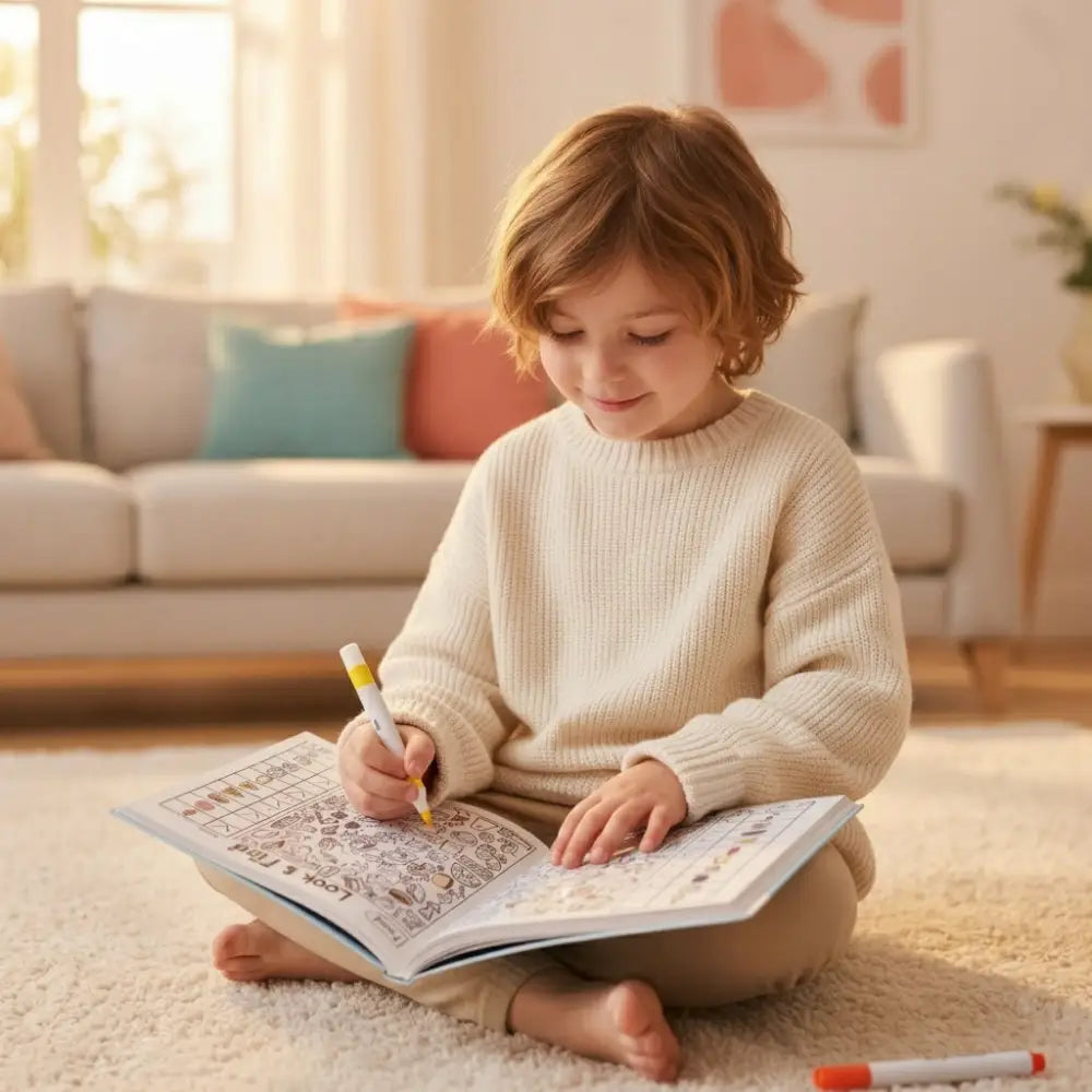 Livro de Atividades Procure e Pinte Bilíngue - 100+ Exercícios de Busca Visual - Encontre e Descubra - Materiais
