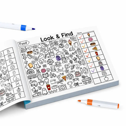 Livro de Atividades Procure e Pinte Bilíngue - 100+ Exercícios de Busca Visual - Encontre e Descubra - Materiais