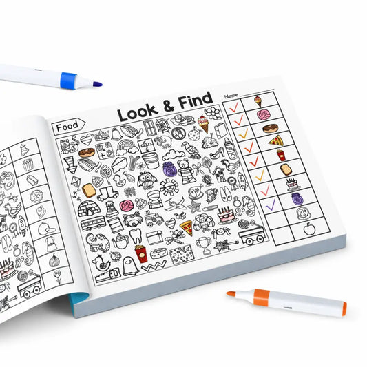 Livro de Atividades Procure e Pinte Bilíngue - 100+ Exercícios de Busca Visual - Encontre e Descubra - Materiais