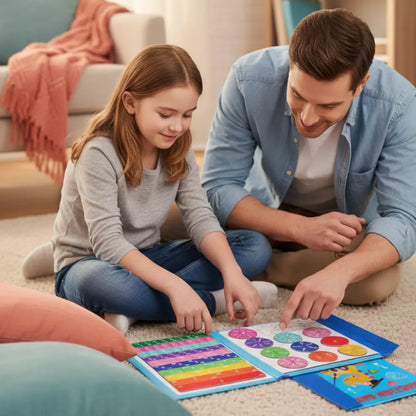 Livro de Frações Magnético Montessori em Madeira - Aprendizado Tátil e Visual - Fraction Book - Brinquedos Educativos