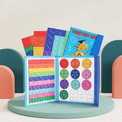 Livro de Frações Magnético Montessori em Madeira - Aprendizado Tátil e Visual - Fraction Book - Brinquedos Educativos