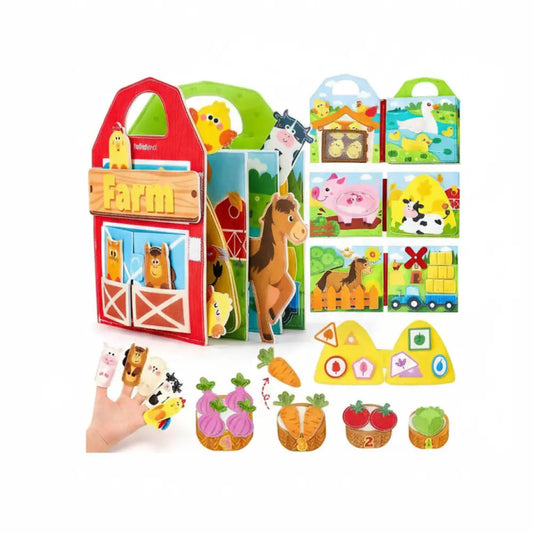Livro Sensorial de Feltro Montessori - Histórias Interativas