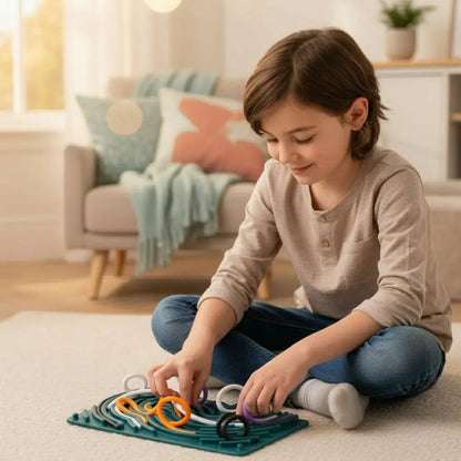 Painel Sensorial de Cordas de Silicone BPA Free - Estímulo Tátil Infantil