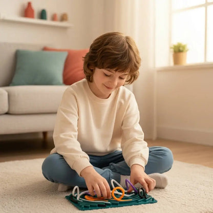 Painel Sensorial de Cordas de Silicone BPA Free - Estímulo Tátil Infantil