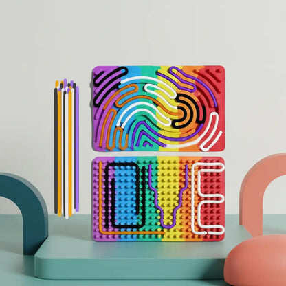Painel Sensorial de Cordas de Silicone BPA Free - Estímulo Tátil Infantil