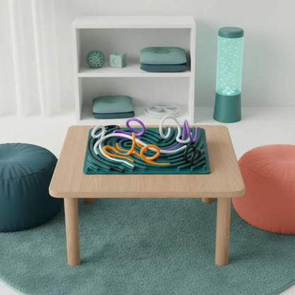 Painel Sensorial de Cordas de Silicone BPA Free - Estímulo Tátil Infantil