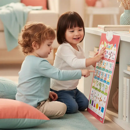 Pôster Educativo Interativo com Sons e Músicas - Alfabeto e Inglês 2-6 Anos - Materiais Educativos