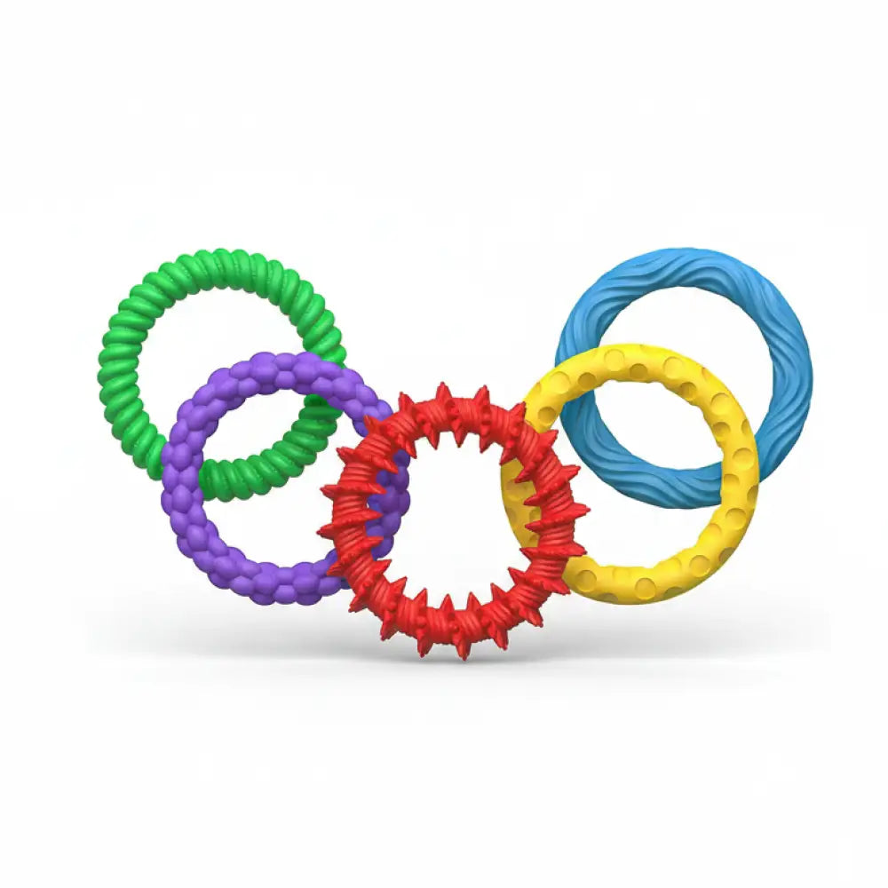 Kit 5 Pulseiras Sensoriais Fidget de Silicone - Estímulo Tátil