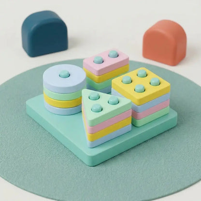 Quebra-Cabeca de Madeira Montessori Encaixe Geometrico Incluo - imagem 8