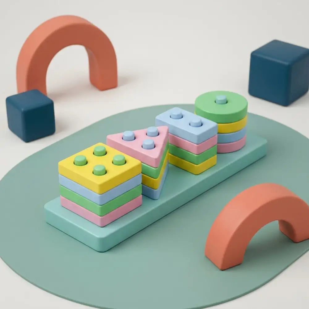 Quebra-Cabeca de Madeira Montessori Encaixe Geometrico Incluo - imagem 5