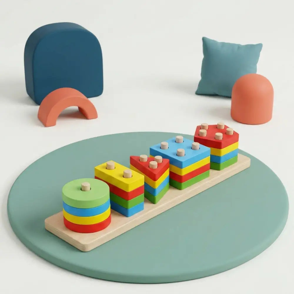 Quebra-Cabeca de Madeira Montessori Encaixe Geometrico Incluo - imagem 4