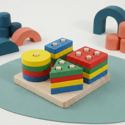 Quebra-Cabeca de Madeira Montessori Encaixe Geometrico Incluo - imagem 6