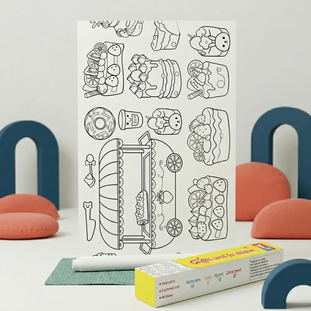 Rolo de Papel para Colorir 3 Metros Autoadesivo Incluo - imagem 12