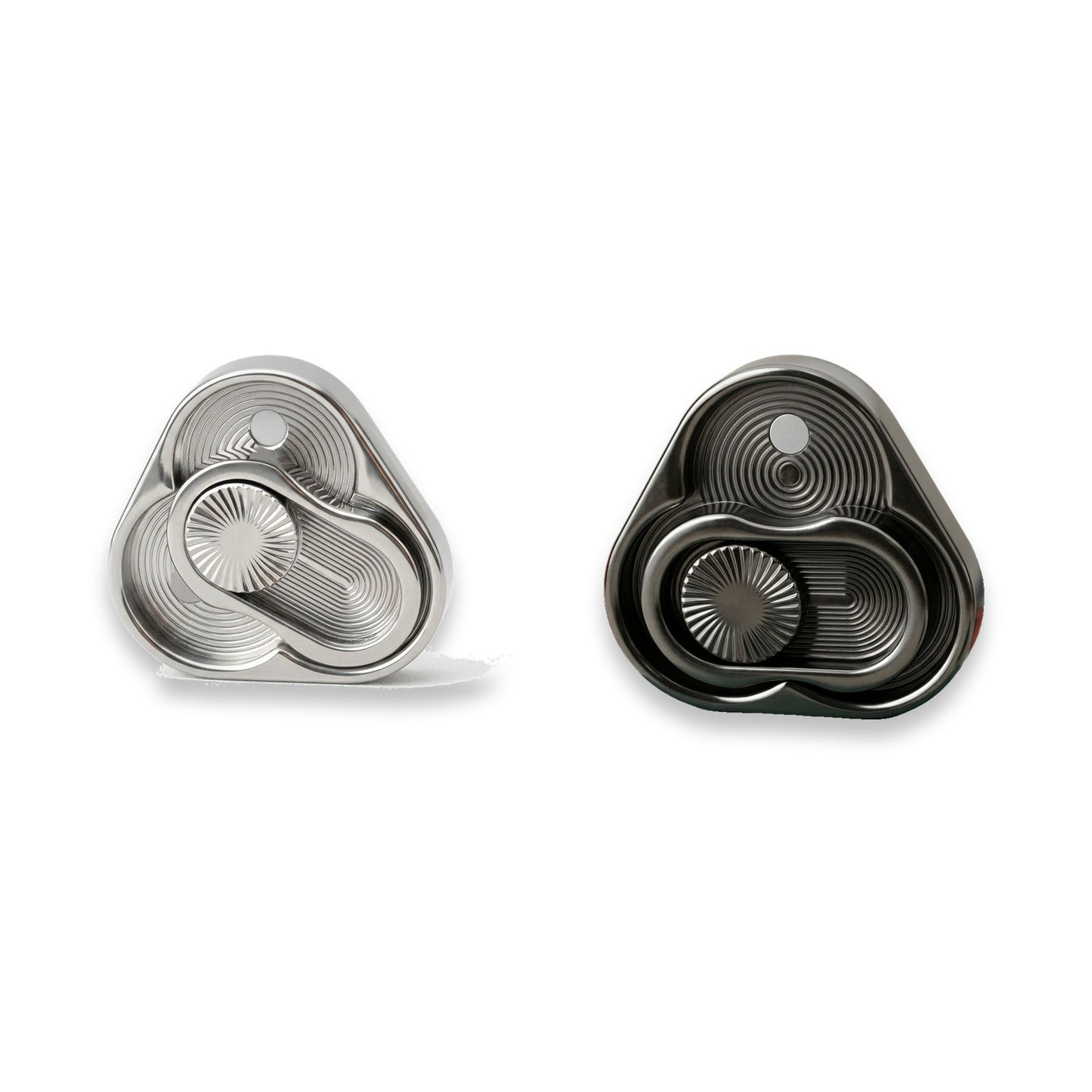 Fidget Spinner Triangular — Kit 2 Unidades: duas unidades (prata e grafite)