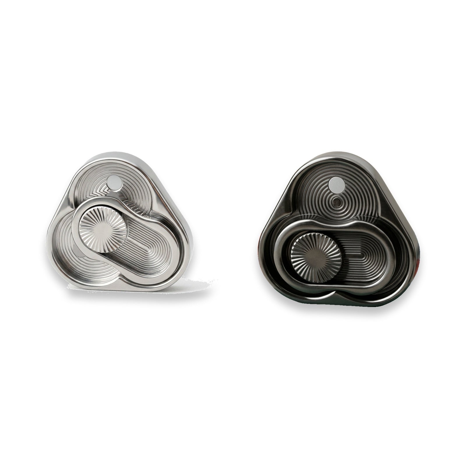 Fidget Spinner Triangular — Kit 2 Unidades: duas unidades (prata e grafite)