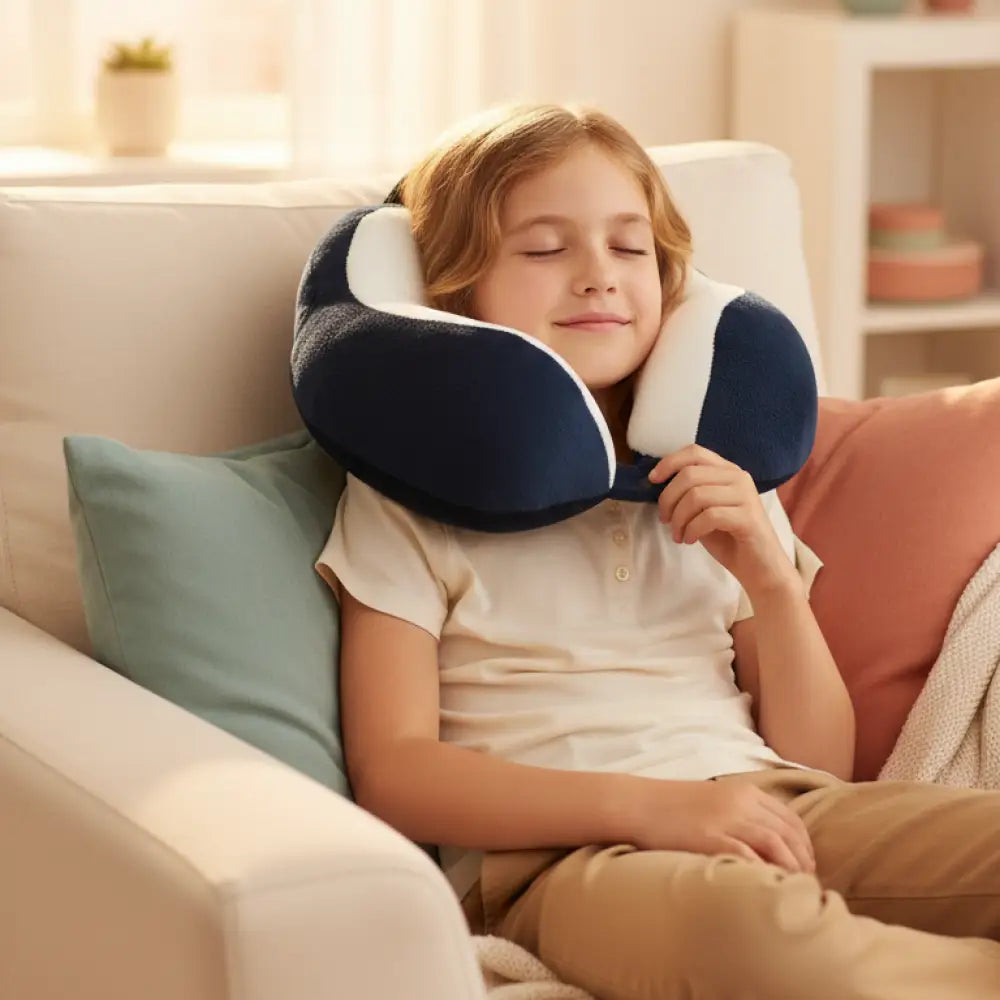 Travesseiro Cervical em U de Veludo Cristal - Suporte Ergonômico - Incluo
