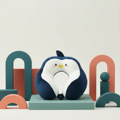 Travesseiro Cervical em U de Veludo Cristal - penguin - Incluo