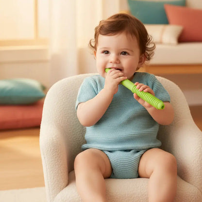 Tubo Mastigável de Silicone Alimentar BPA Free - 16,5cm Conforto Tátil — imagem 2