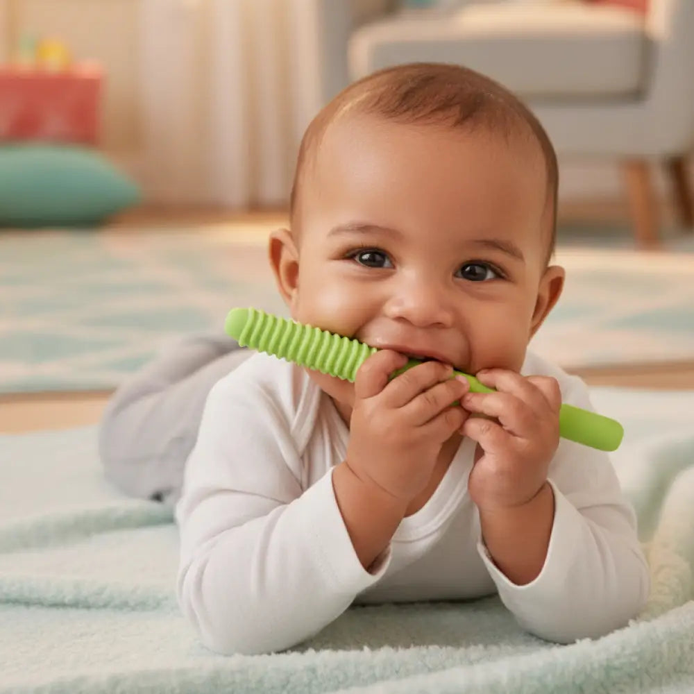Tubo Mastigável de Silicone Alimentar BPA Free - 16,5cm Conforto Tátil — imagem 3